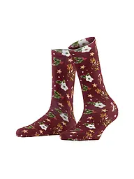 BURLINGTON | Chaussettes FANCY CHRISTMAS 36-41 wine | Rouge foncé