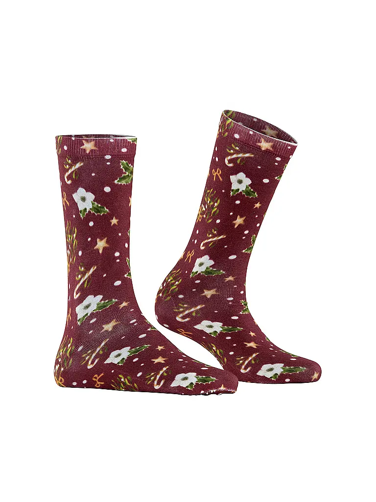 BURLINGTON | Chaussettes FANCY CHRISTMAS 36-41 wine | 