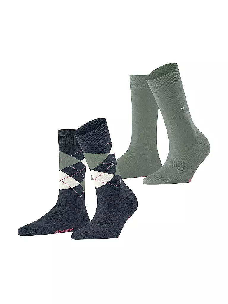 BURLINGTON | Chaussettes femme EVERYDAY, lot de 2, 36-41, bleu marine et blanc | blau