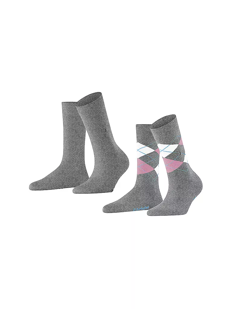 BURLINGTON | Chaussettes femme EVERYDAY, lot de 2, 36-41, gris clair | grau