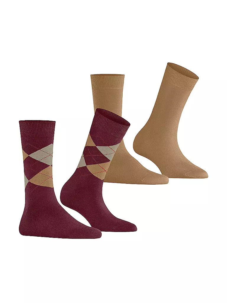 BURLINGTON | Chaussettes femme EVERYDAY, lot de 2, 36-41, vin | 