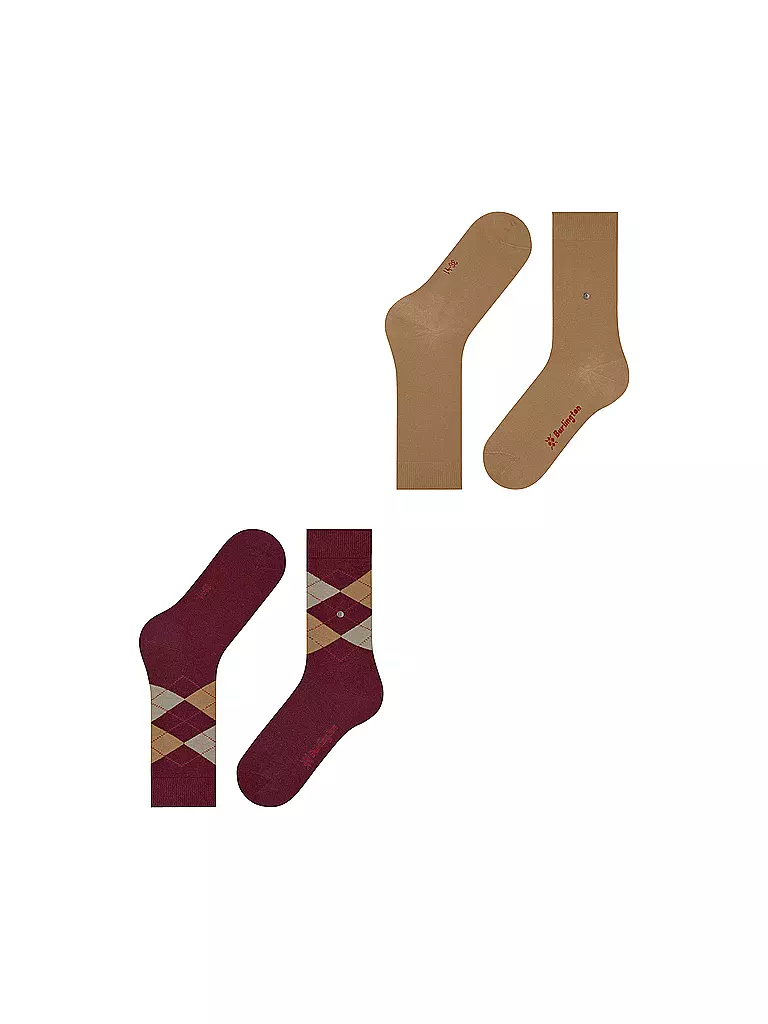 BURLINGTON | Chaussettes femme EVERYDAY, lot de 2, 36-41, vin | 