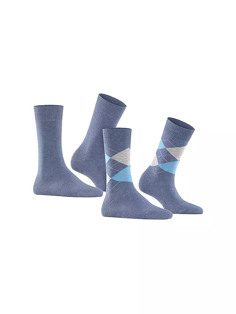 BURLINGTON | Chaussettes femme EVERYDAY, lot de 2 paires, 36-41, denim clair | 