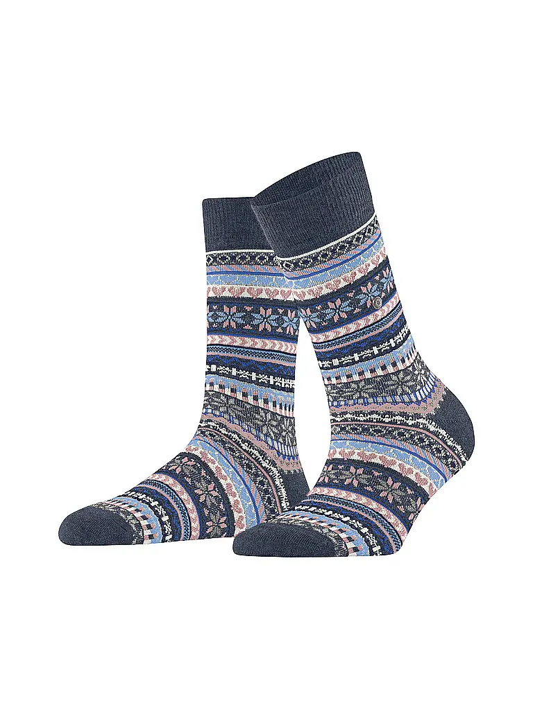 BURLINGTON | Chaussettes femme FAIR ISLE DELIGHT 36-41 bleu foncé chiné. | blau