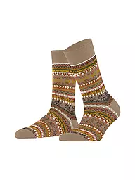 BURLINGTON | Chaussettes femme FAIR ISLE DELIGHT 36-41 claret | Camel