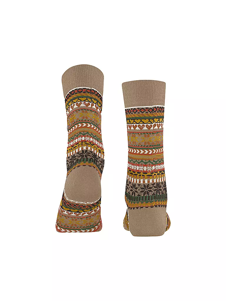 BURLINGTON | Chaussettes femme FAIR ISLE DELIGHT 36-41 camel | 