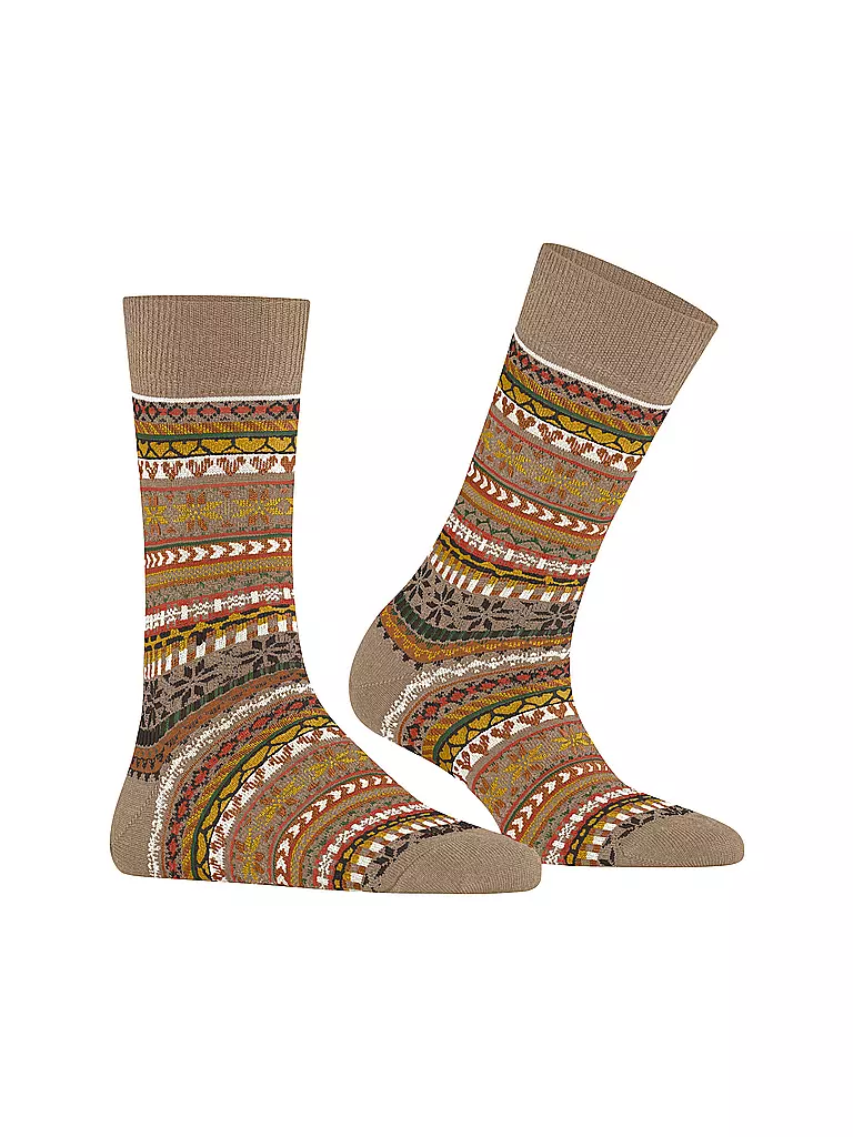 BURLINGTON | Chaussettes femme FAIR ISLE DELIGHT 36-41 camel | 