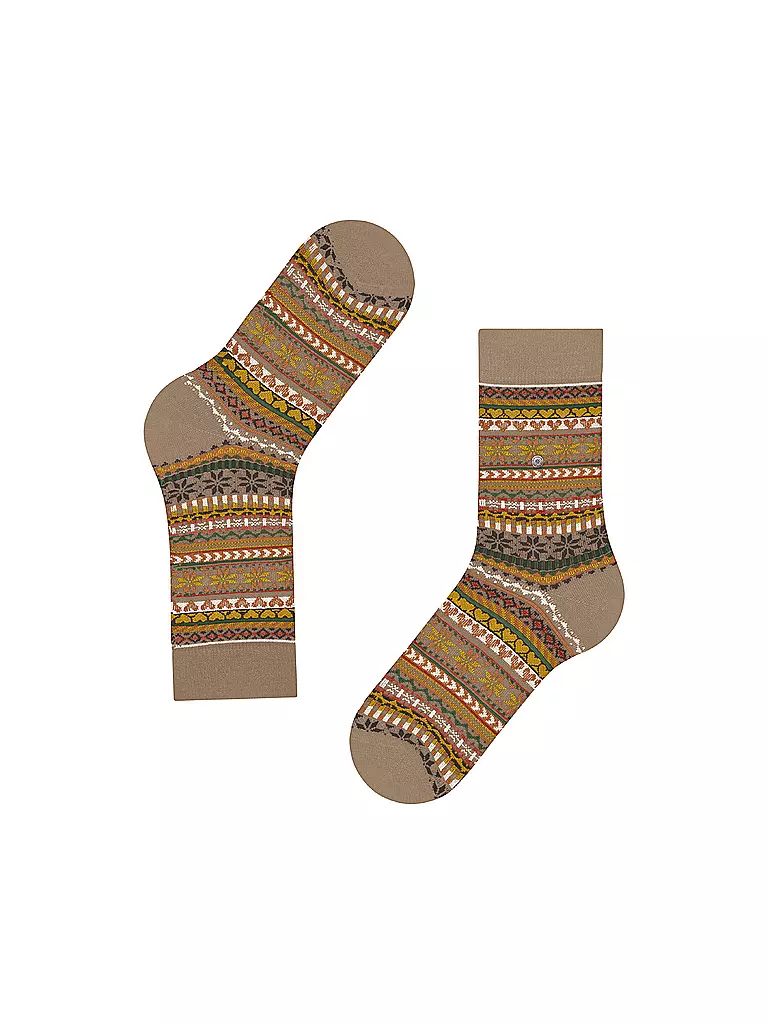 BURLINGTON | Chaussettes femme FAIR ISLE DELIGHT 36-41 camel | 