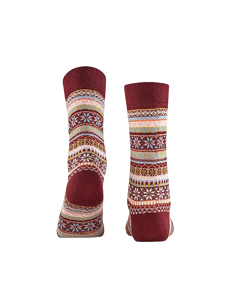 BURLINGTON | Chaussettes femme FAIR ISLE DELIGHT 36-41 claret | dunkelrot