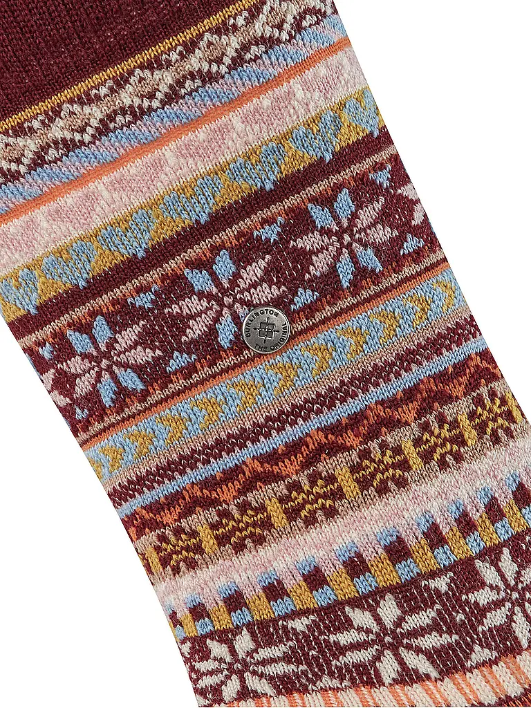 BURLINGTON | Chaussettes femme FAIR ISLE DELIGHT 36-41 claret | dunkelrot