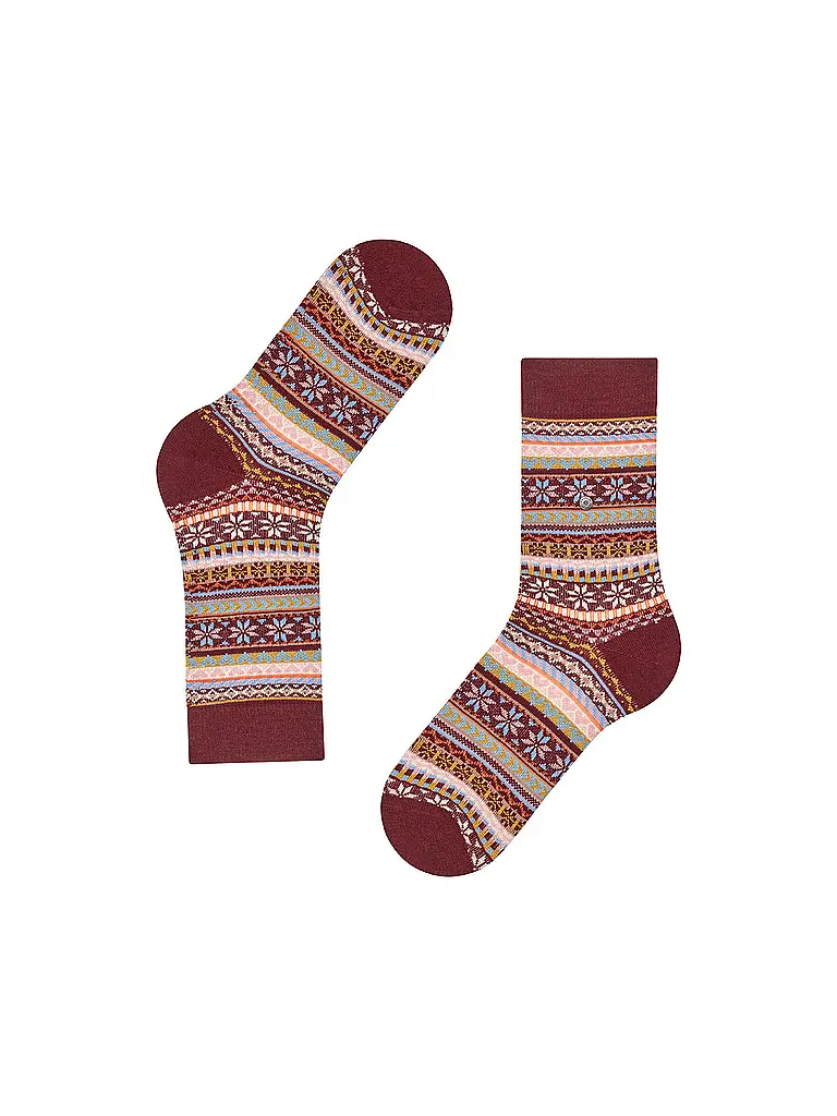 BURLINGTON | Chaussettes femme FAIR ISLE DELIGHT 36-41 claret | dunkelrot