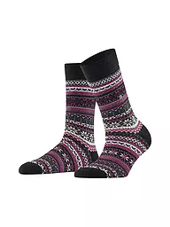 BURLINGTON | Chaussettes femme FAIR ISLE DELIGHT 36-41 claret | Noir