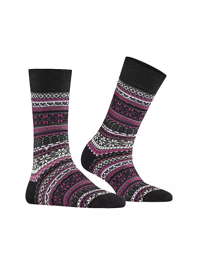 BURLINGTON | Chaussettes femme FAIR ISLE DELIGHT 36-41 noir | schwarz