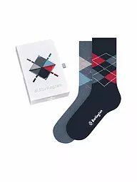 BURLINGTON | Coffret cadeau 2 paires de chaussettes tailles 36-41 assorties | Bleu