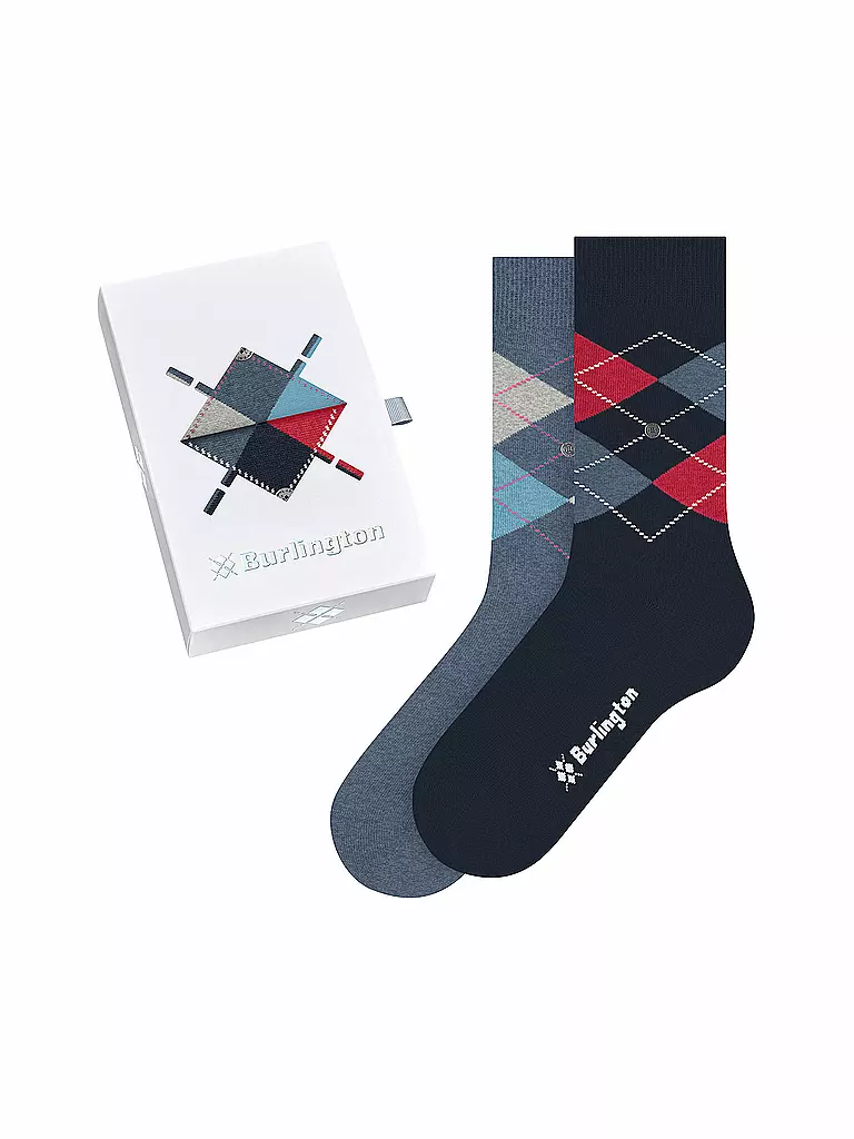 BURLINGTON | Chaussettes femme lot de 2 BASIC GIFT BOX 36-41 assortiment | blau