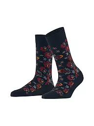 BURLINGTON | Chaussettes femme VELVET BLOOMS 36-41 cassonade | Bleu foncé
