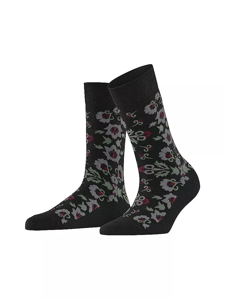 BURLINGTON | Chaussettes femme VELVET BLOOMS 36-41 noir | schwarz