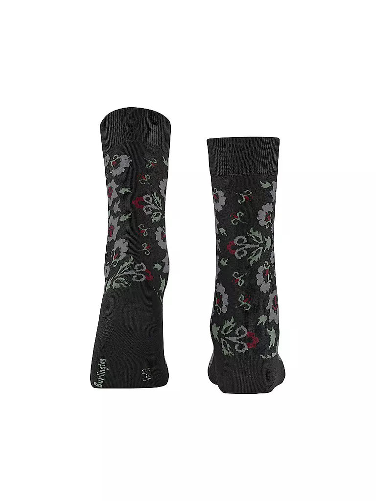 BURLINGTON | Chaussettes femme VELVET BLOOMS 36-41 noir | schwarz