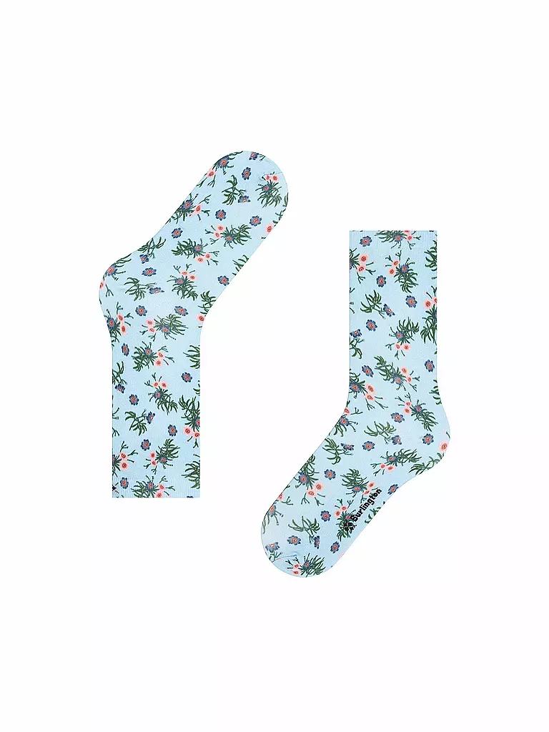 BURLINGTON | Chaussettes FLORAL ROMANCE 36-41 bleu clair | 