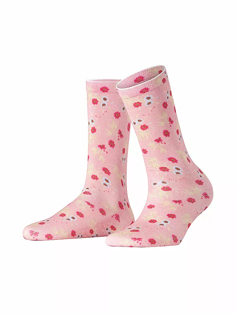BURLINGTON | Chaussettes FLORAL ROMANCE 36-41 rose poudré | rosa