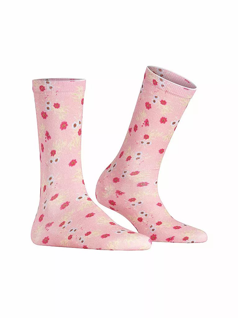 BURLINGTON | Chaussettes FLORAL ROMANCE 36-41 rose poudré | 
