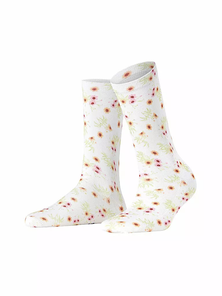 BURLINGTON | Chaussettes FLORAL ROMANCE 36-41 white | weiss