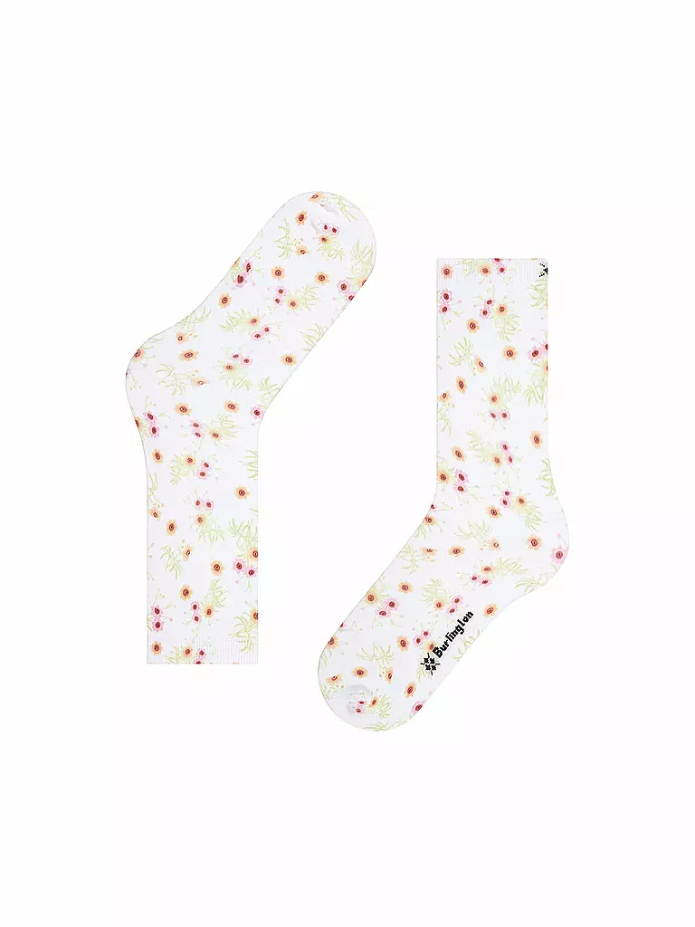 BURLINGTON | Chaussettes FLORAL ROMANCE 36-41 white | 