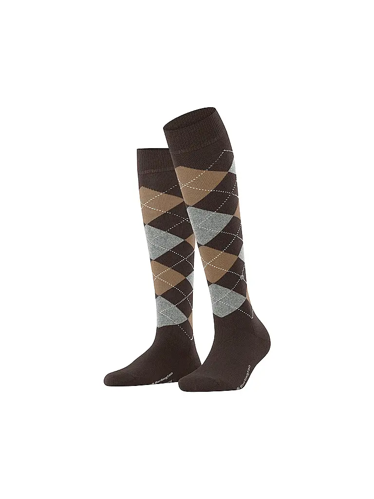 BURLINGTON | Chaussettes hautes femme MARYLEBONE marron foncé | Marron