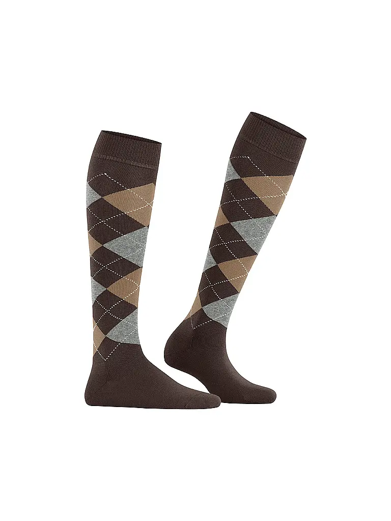 BURLINGTON | Chaussettes hautes femme MARYLEBONE marron foncé | 