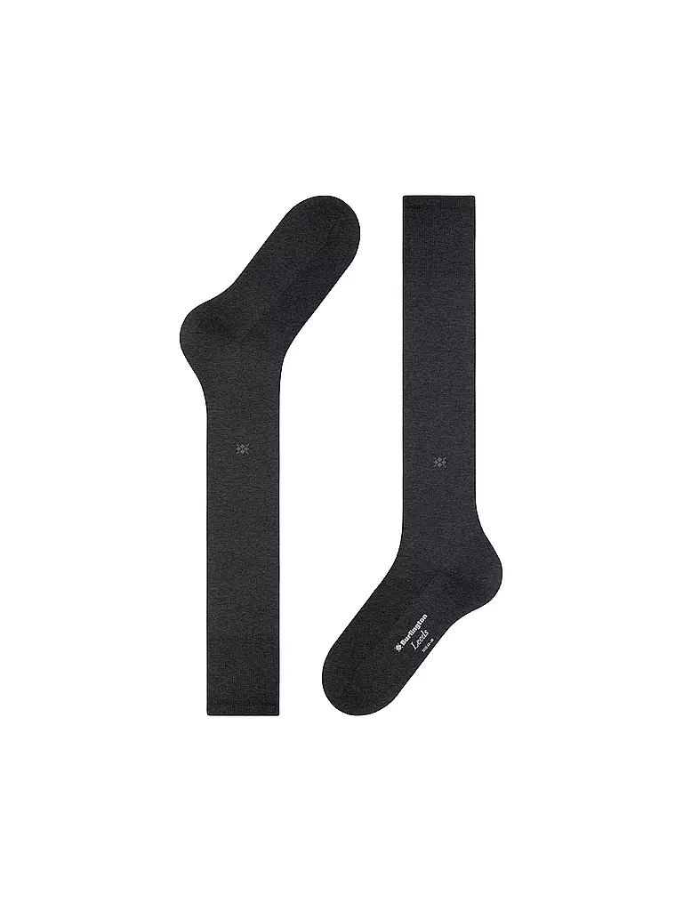 BURLINGTON | Chaussettes hautes pour homme LEEDS 40-46 asphalt mel | 