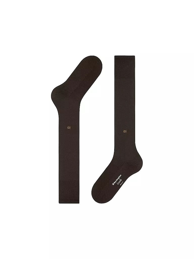 BURLINGTON | Chaussettes hautes pour homme LEEDS 40-46 marron foncé | 