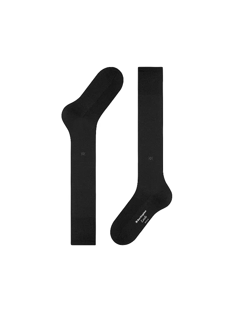 BURLINGTON | Chaussettes hautes pour homme LEEDS 40-46 noir | 