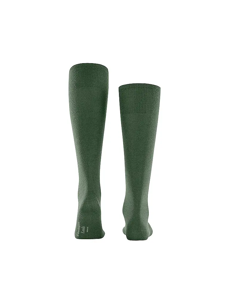 BURLINGTON | Chaussettes hautes pour hommes LEEDS 40-46 asparagus | Vert foncé