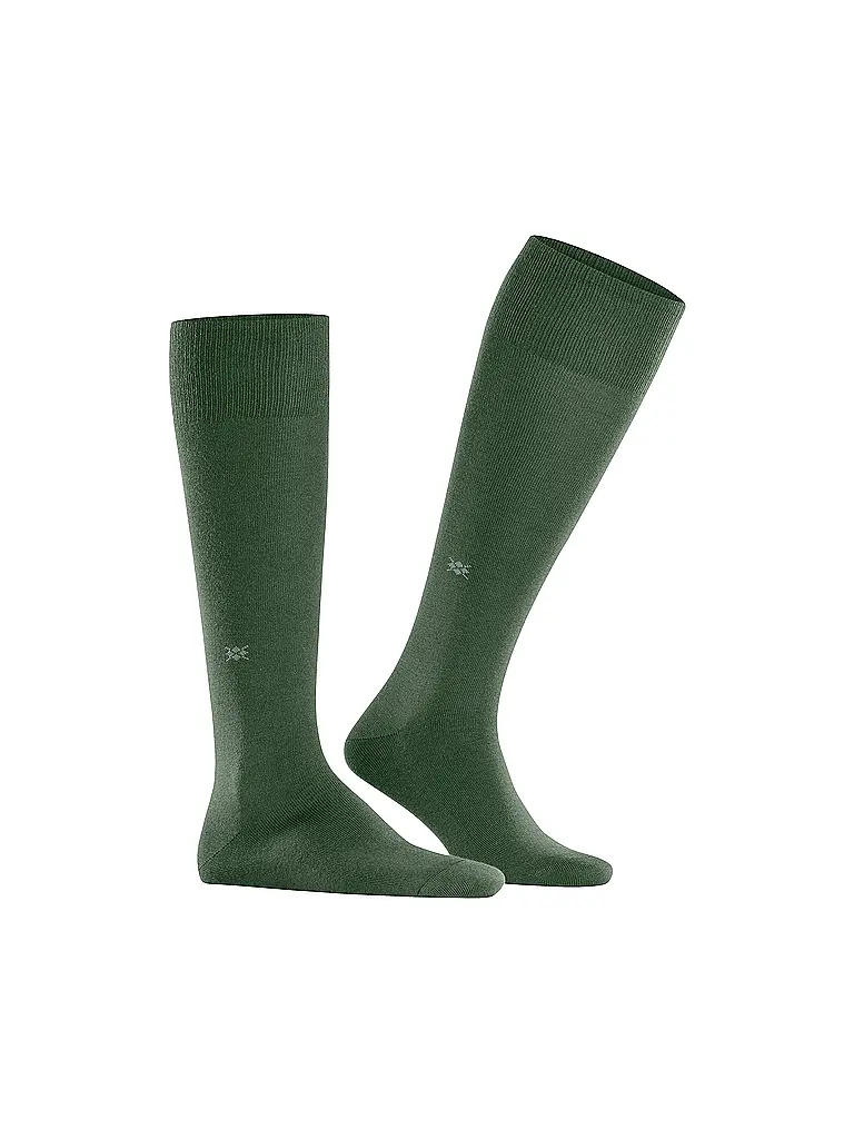 BURLINGTON | Chaussettes hautes pour hommes LEEDS 40-46 asparagus | Vert foncé