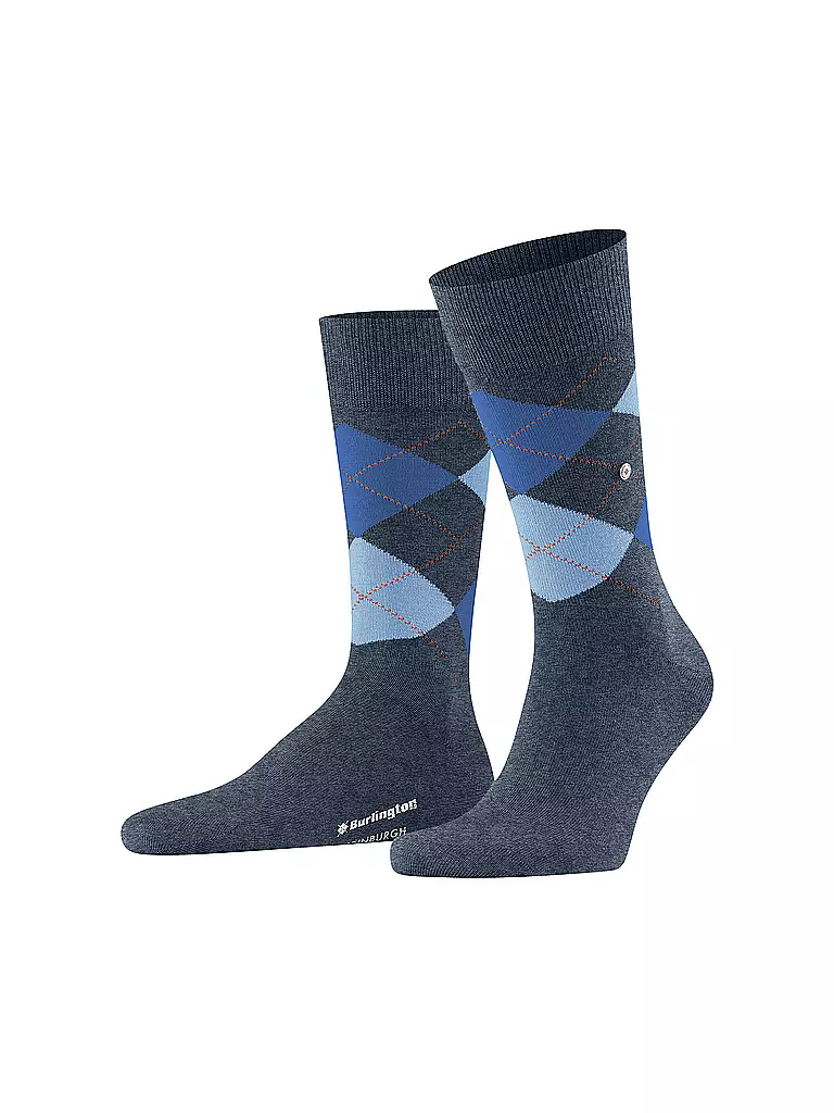 BURLINGTON | Chaussettes homme EDINBURGH 40-46 bleu foncé chiné | blau