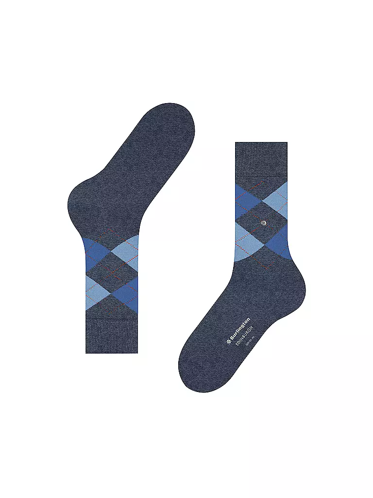 BURLINGTON | Chaussettes homme EDINBURGH 40-46 bleu foncé chiné | blau