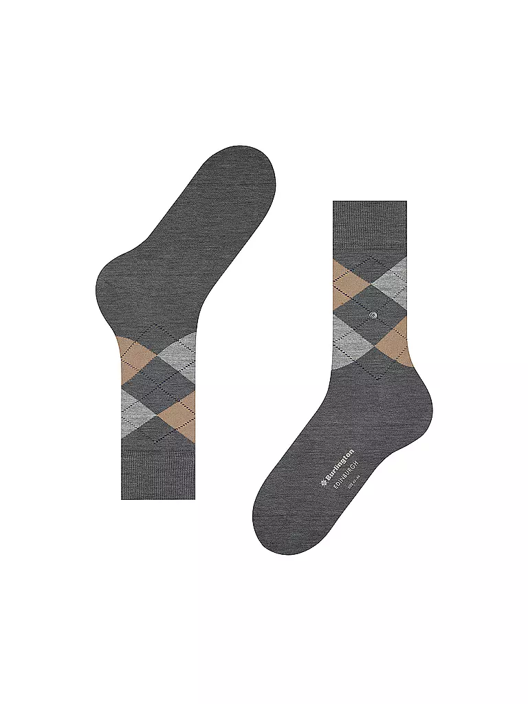 BURLINGTON | Chaussettes homme EDINBURGH 40-46 gris foncé | 