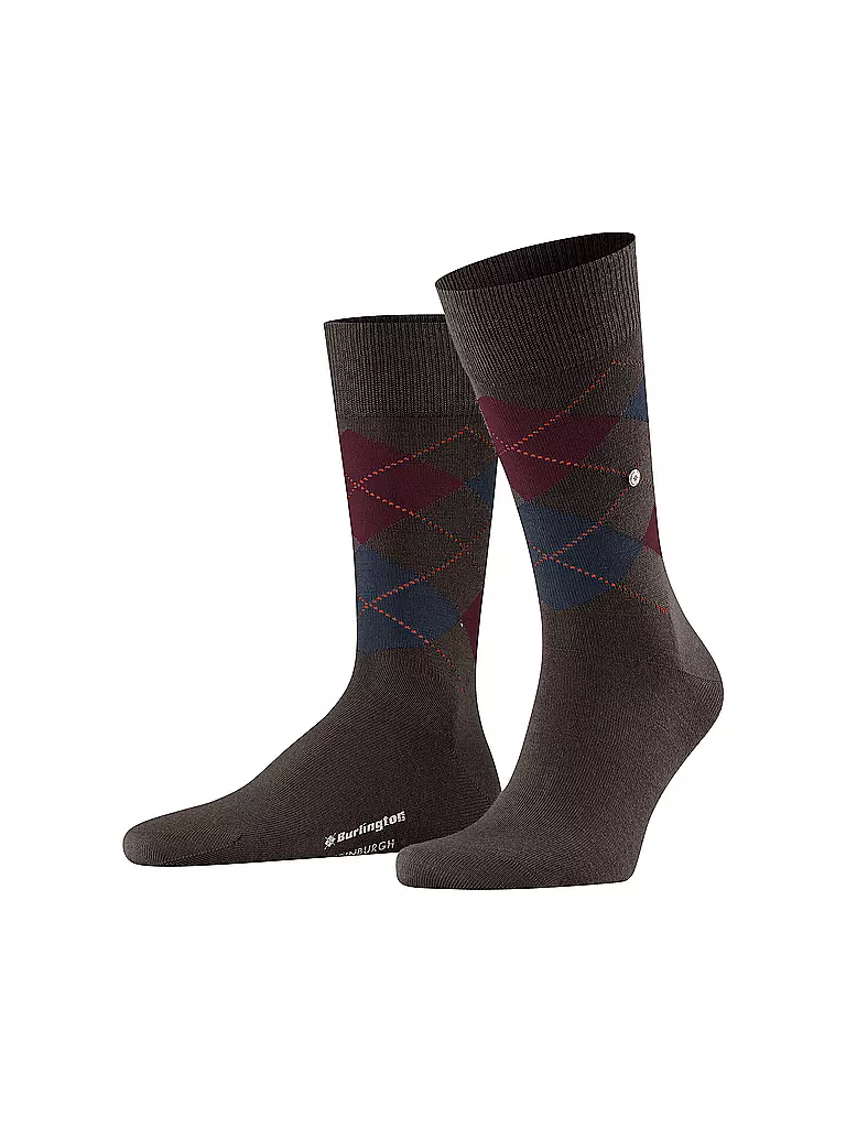 BURLINGTON | Chaussettes homme EDINBURGH marron foncé | braun