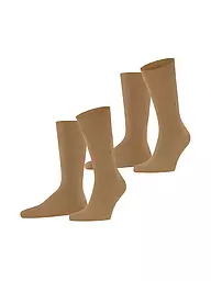 BURLINGTON | Chaussettes homme EVERYDAY, lot de 2 paires, 40-46, denim clair | Camel