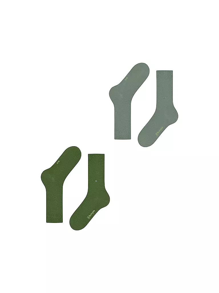BURLINGTON | Chaussettes Homme EVERYDAY, lot de 2, 40-46, vert sapin | 