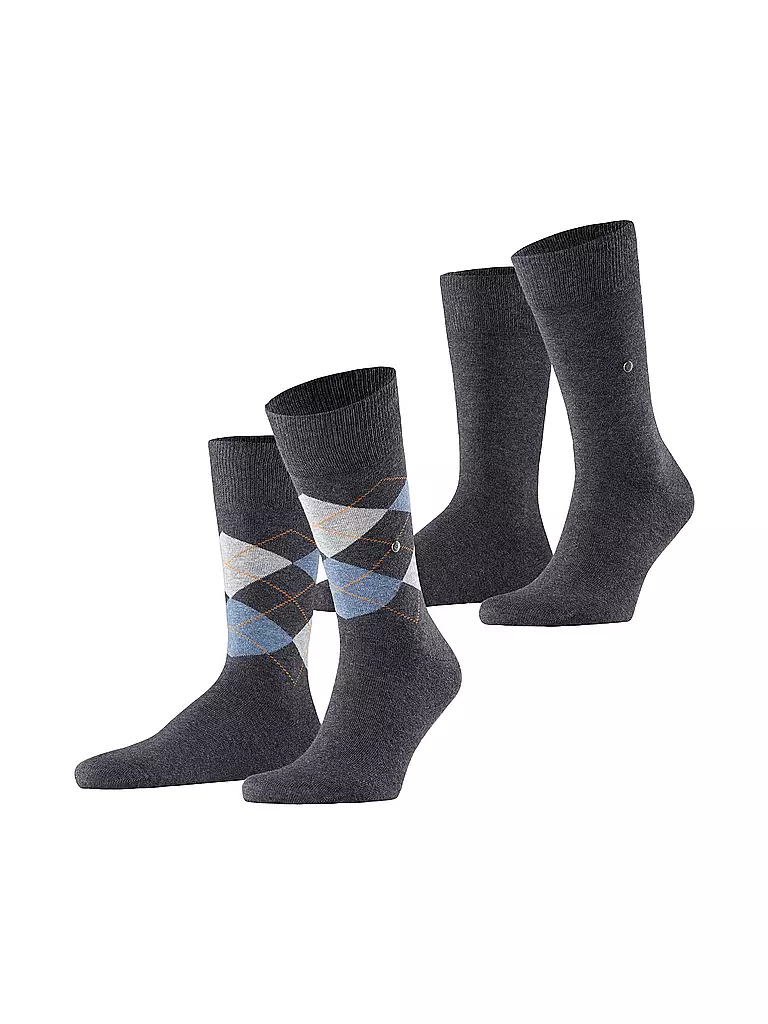 BURLINGTON | Chaussettes homme EVERYDAY, lot de 2, tailles 40-46, anthracite chiné. | grau