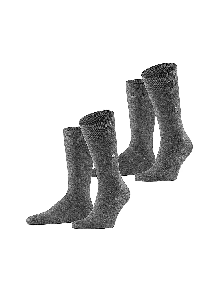 BURLINGTON | Chaussettes homme EVERYDAY, lot de 2, tailles 40-46, anthracite chiné. | grau
