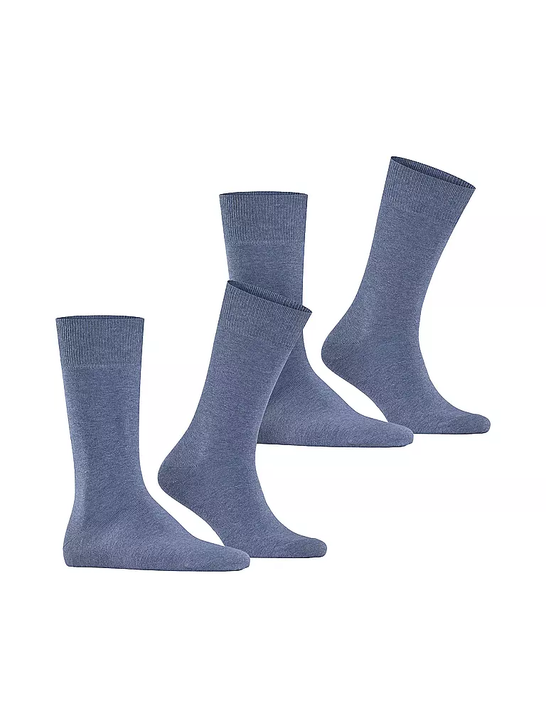 BURLINGTON | Chaussettes homme EVERYDAY, lot de 2 paires, 40-46, denim clair | 