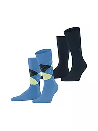 BURLINGTON | Chaussettes homme EVERYDAY, lot de 2, tailles 40-46, anthracite chiné. | Bleu