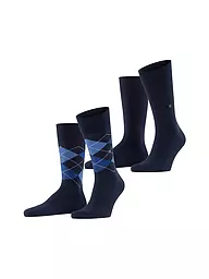 BURLINGTON | Chaussettes homme EVERYDAY, lot de 2, tailles 40-46, anthracite chiné. | Bleu