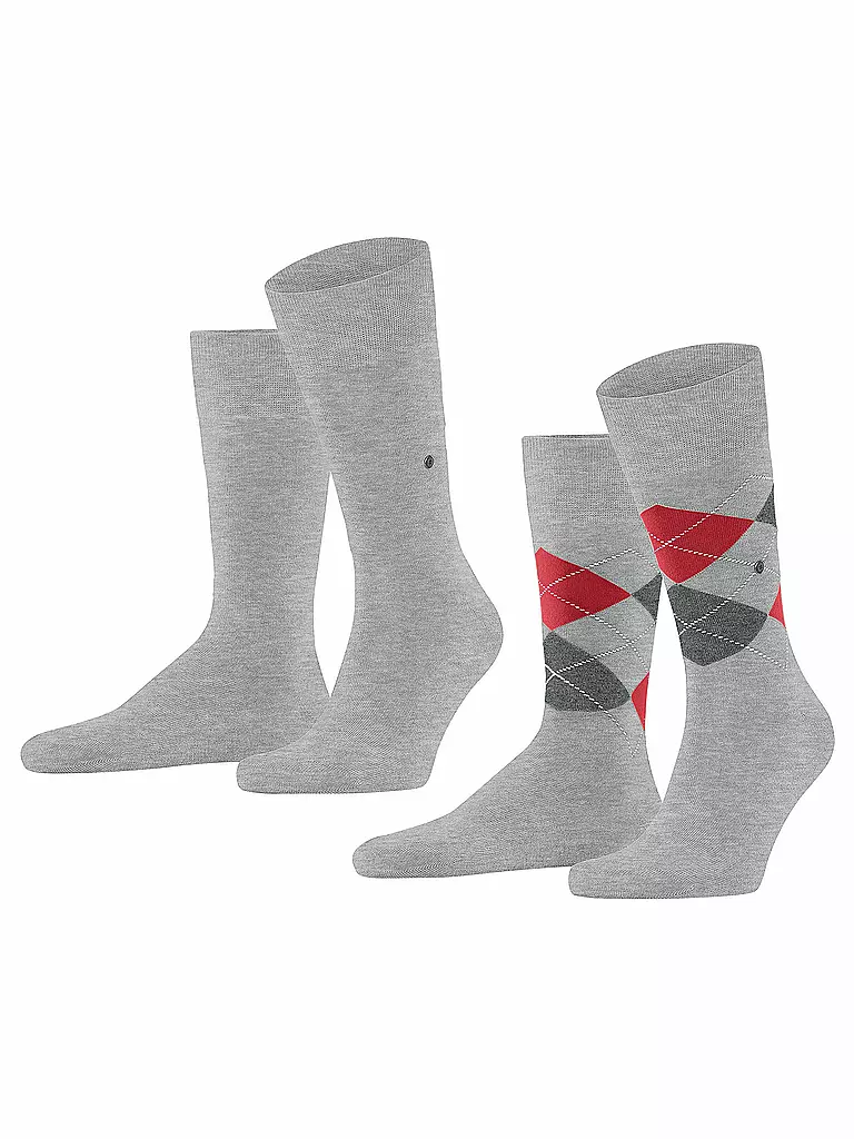 BURLINGTON | Chaussettes homme EVERYDAY, lot de 2 paires, tailles 40-46, gris chiné | hellgrau