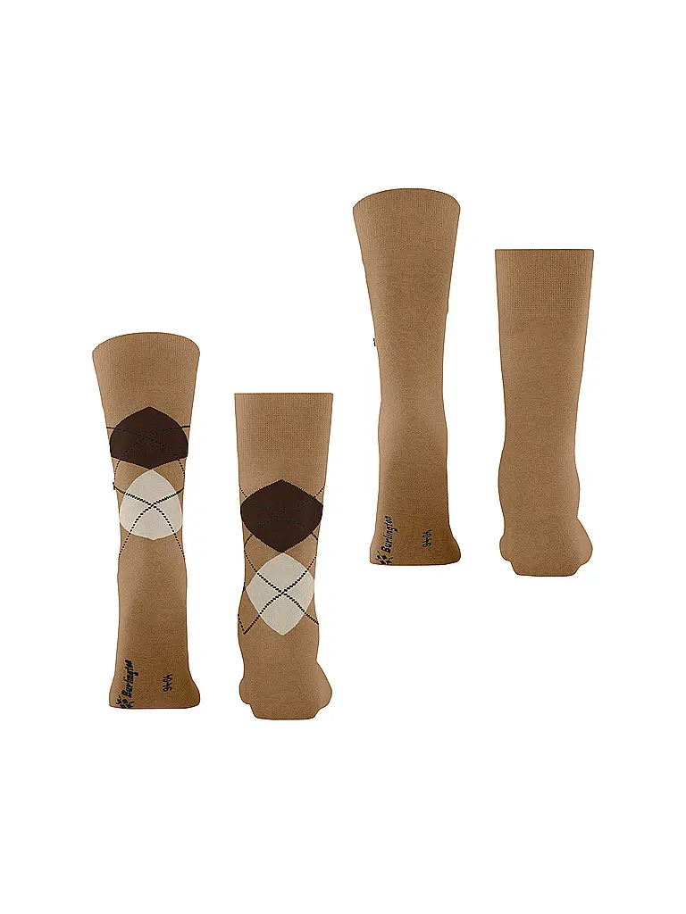 BURLINGTON | Chaussettes Homme EVERYDAY lot de 2 paires 40-46 brown sugar | 