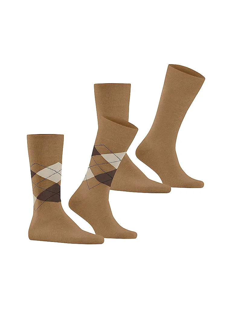 BURLINGTON | Chaussettes Homme EVERYDAY lot de 2 paires 40-46 brown sugar | 