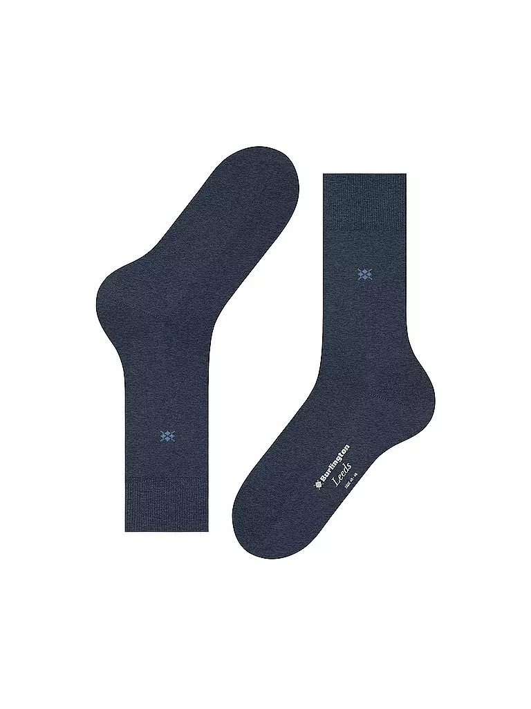 BURLINGTON | Chaussettes homme LEEDS 40-46 bleu foncé chiné | 