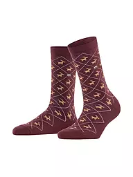 BURLINGTON | Chaussettes REINDEER 36-41 eucalyptus | Rouge foncé